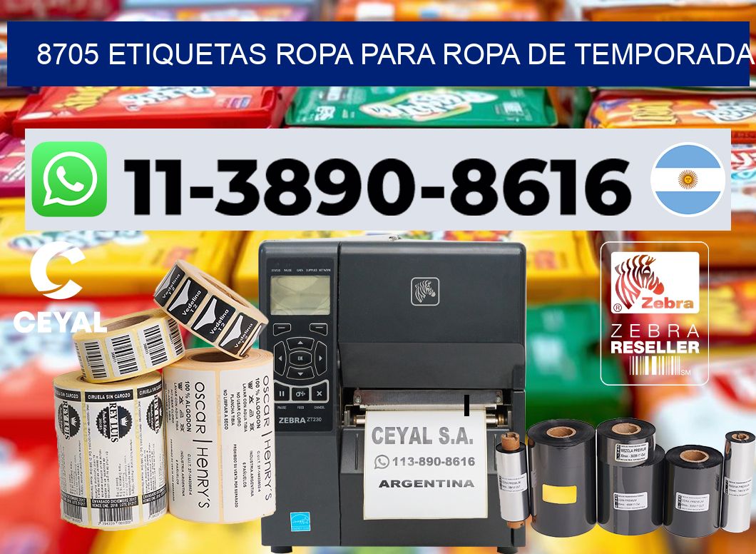 8705 Etiquetas ropa para ropa de temporada