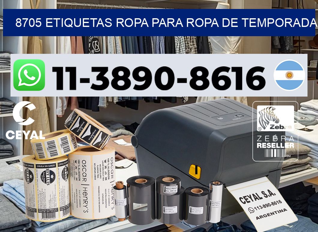 8705 Etiquetas ropa para ropa de temporada