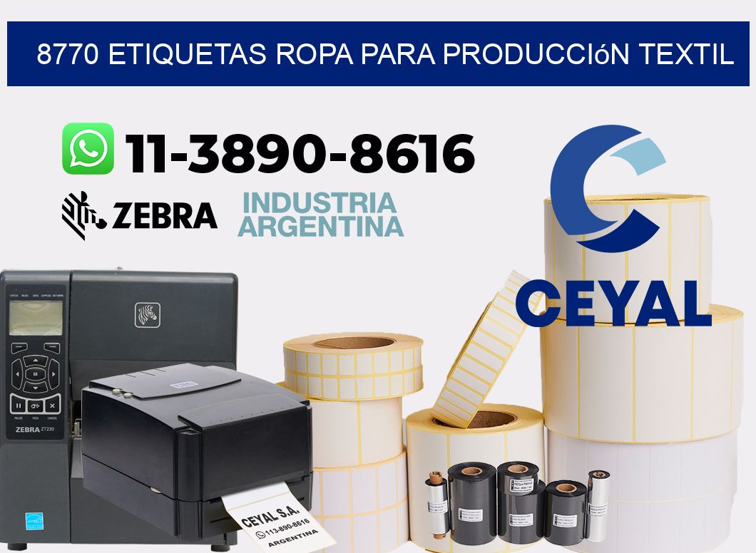 8770 Etiquetas ropa para producción textil