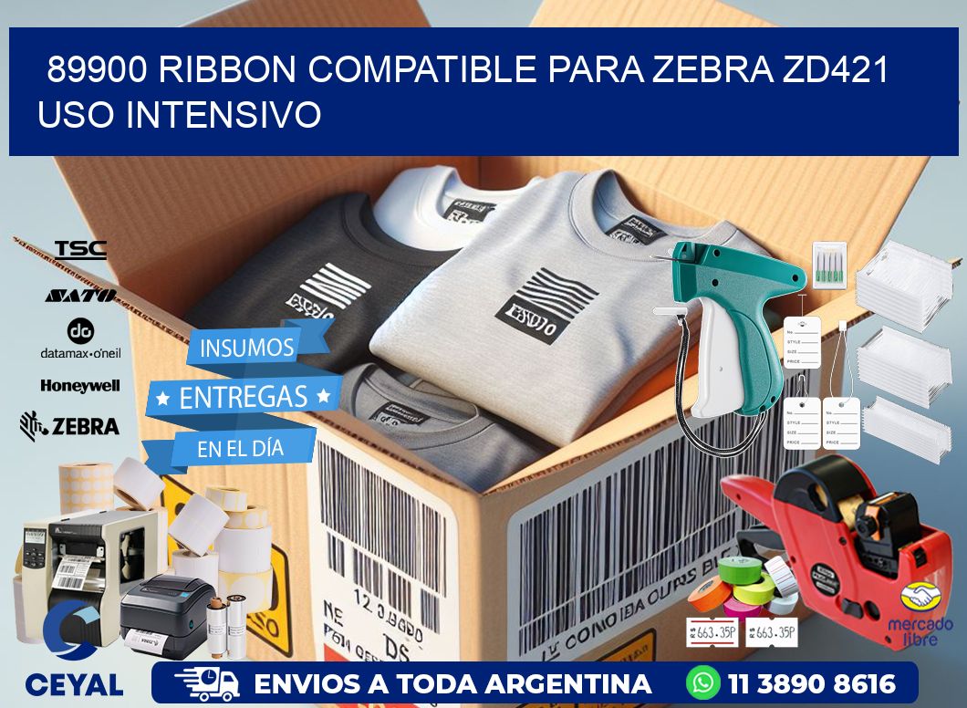 89900 ribbon compatible para zebra zd421 uso intensivo