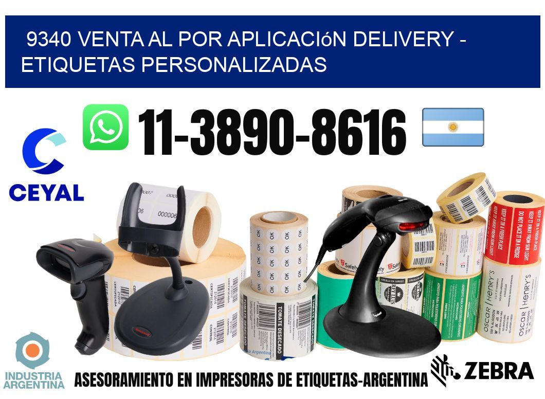 9340 Venta al Por Aplicación delivery - Etiquetas Personalizadas