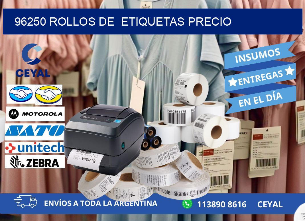 96250 rollos de  etiquetas precio