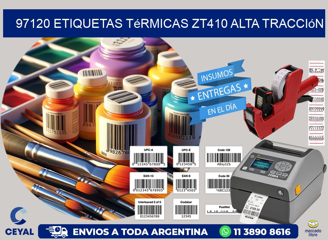 97120 etiquetas térmicas zt410 alta tracción