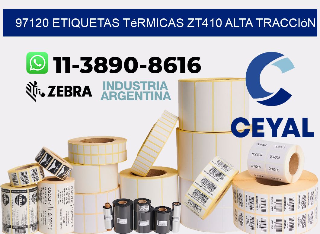 97120 etiquetas térmicas zt410 alta tracción