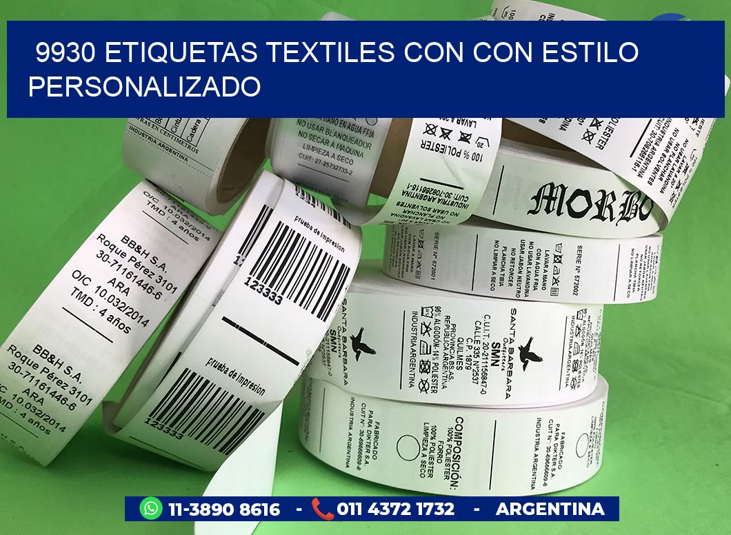 9930 Etiquetas textiles con con estilo personalizado