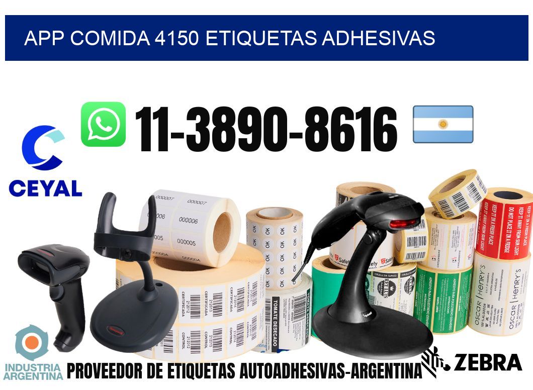 App comida 4150 etiquetas adhesivas