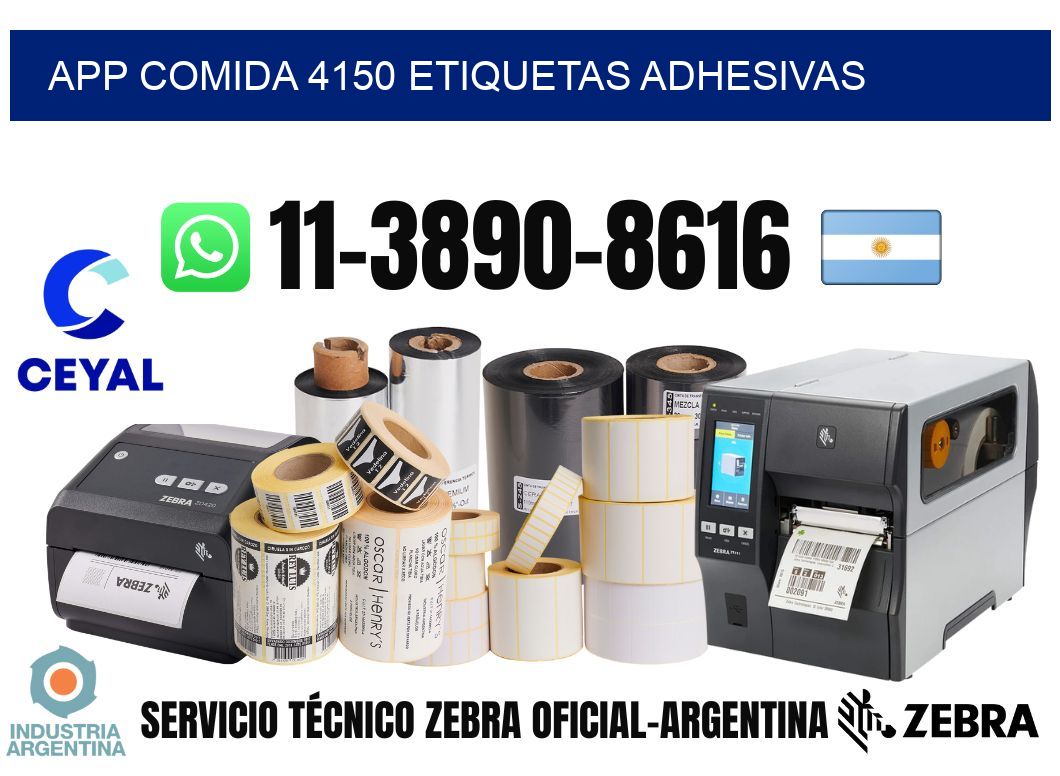 App comida 4150 etiquetas adhesivas