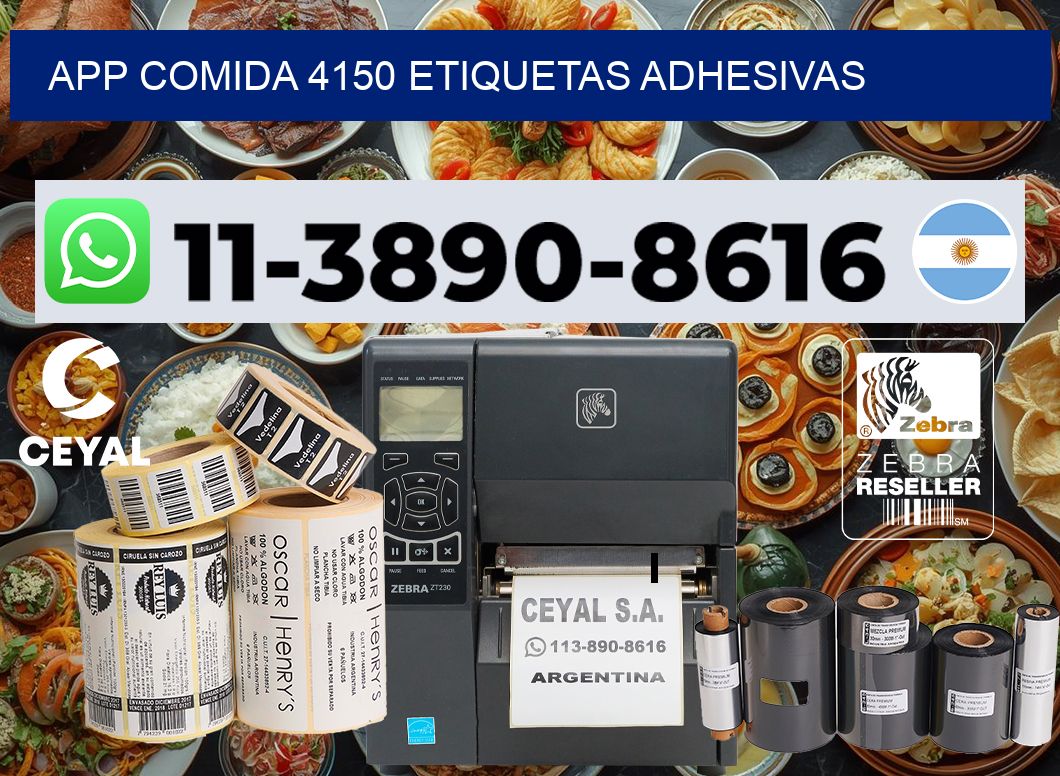 App comida 4150 etiquetas adhesivas
