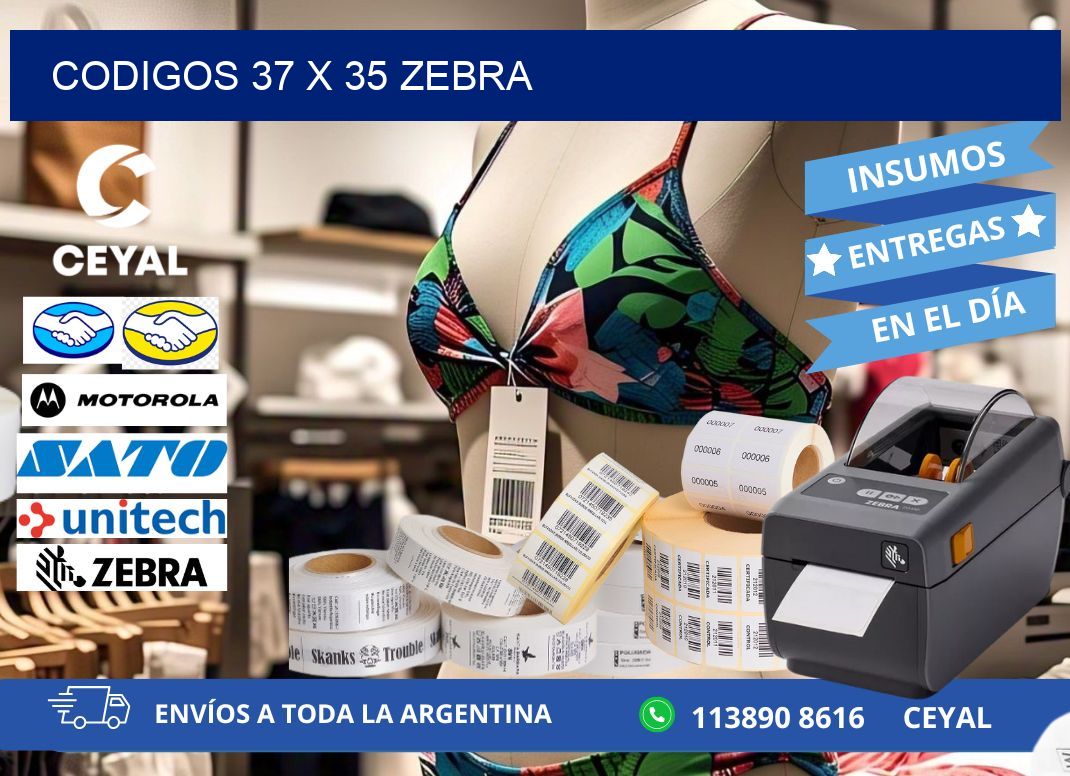 codigos 37 x 35 zebra