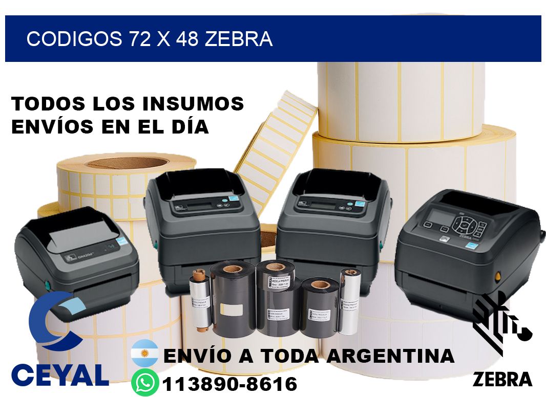 codigos 72 x 48 zebra