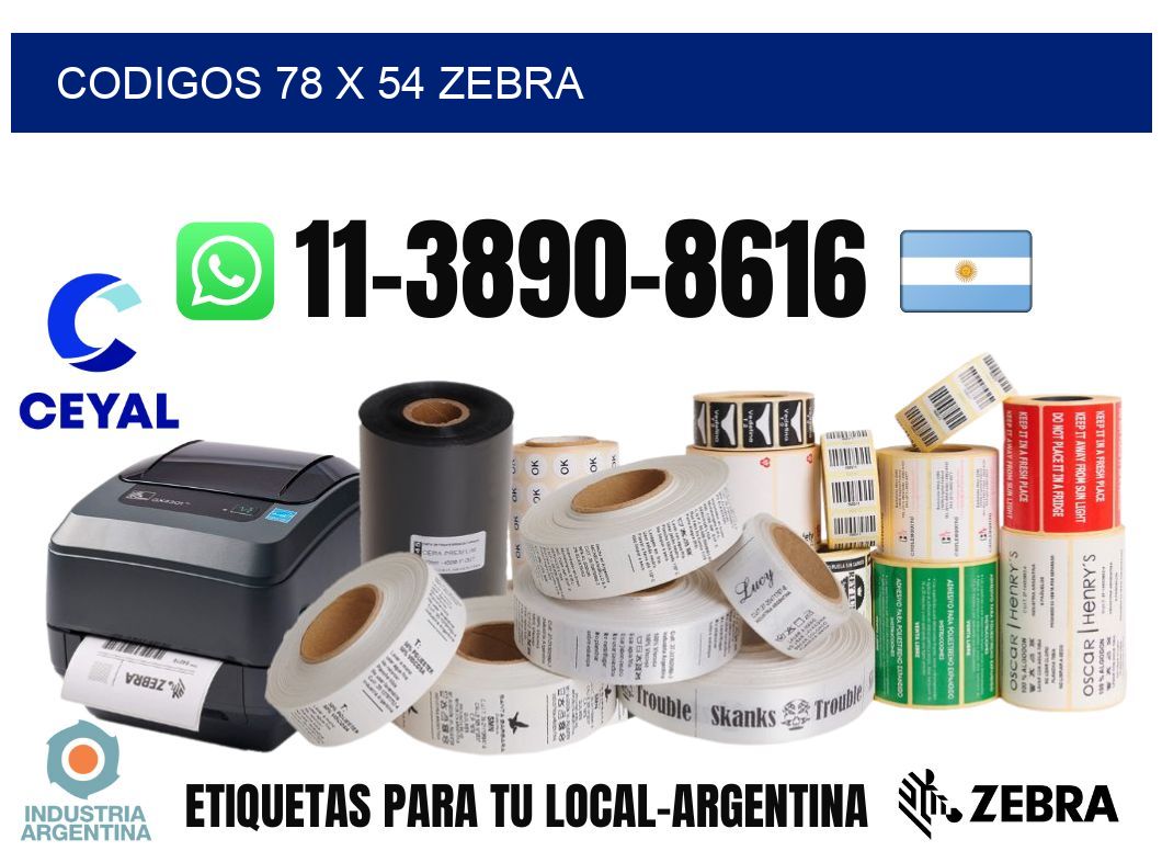 codigos 78 x 54 zebra