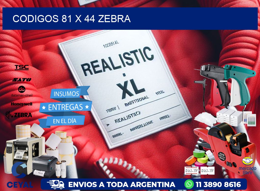 codigos 81 x 44 zebra
