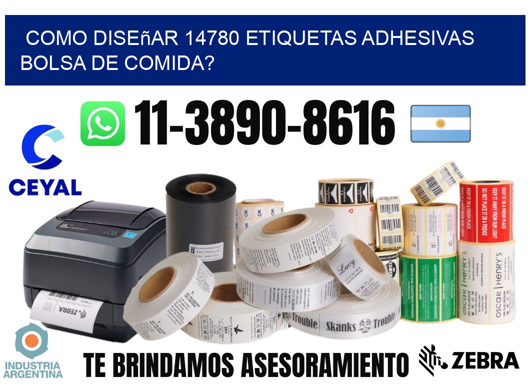 como diseñar 14780 etiquetas adhesivas bolsa de comida?
