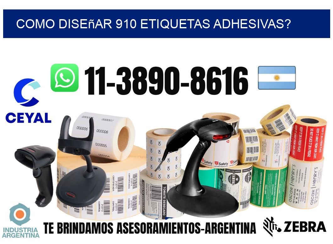 como diseñar 910 etiquetas adhesivas?