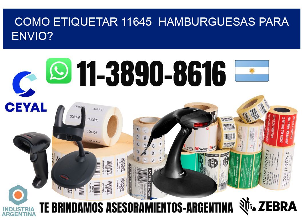 como etiquetar 11645 hamburguesas para envio?