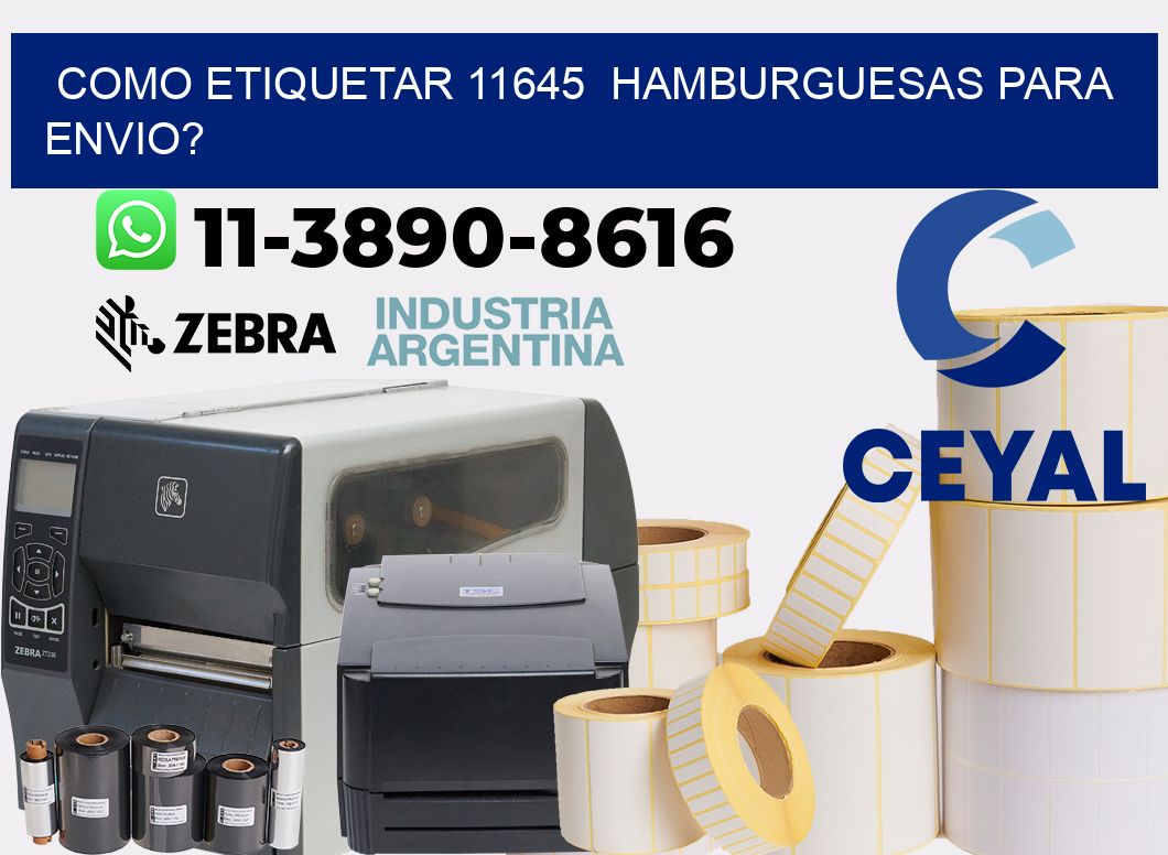 como etiquetar 11645 hamburguesas para envio?