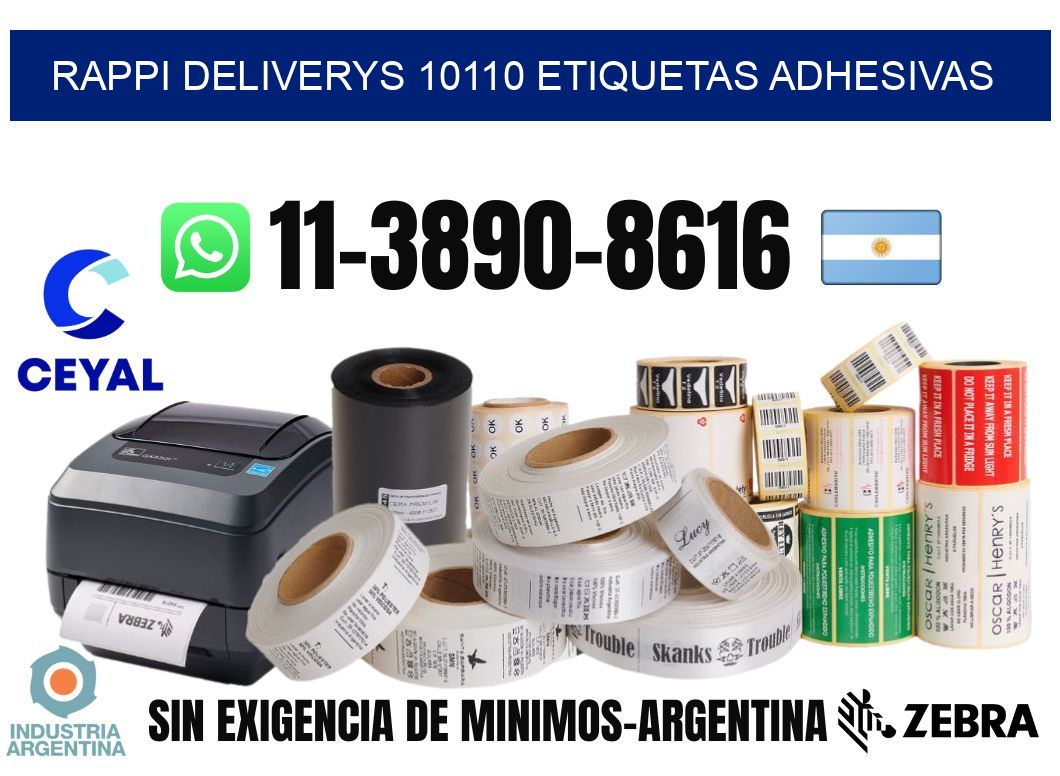 rappi deliverys 10110 etiquetas adhesivas