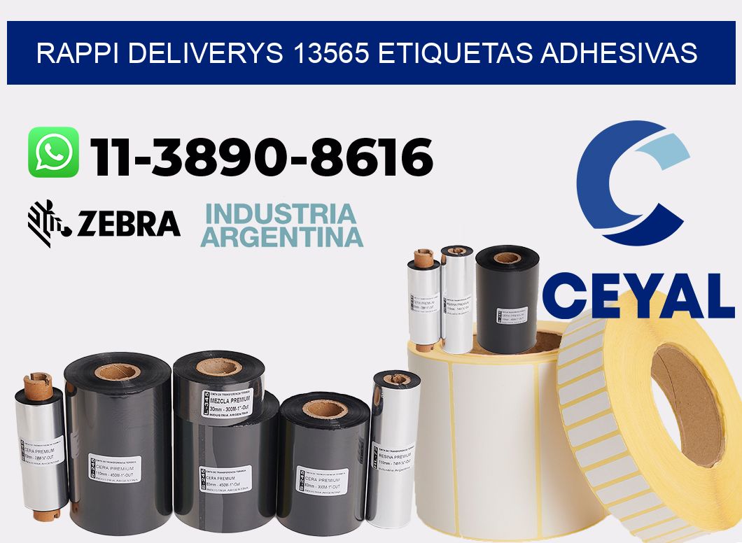 rappi deliverys 13565 etiquetas adhesivas