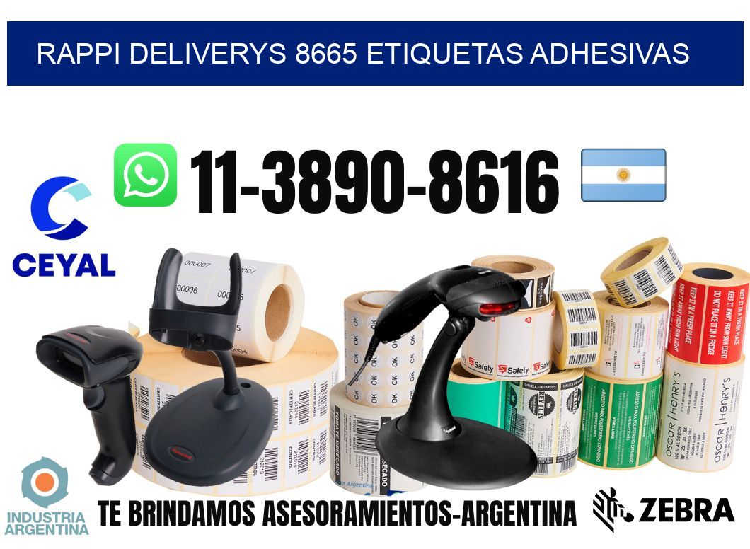 rappi deliverys 8665 etiquetas adhesivas