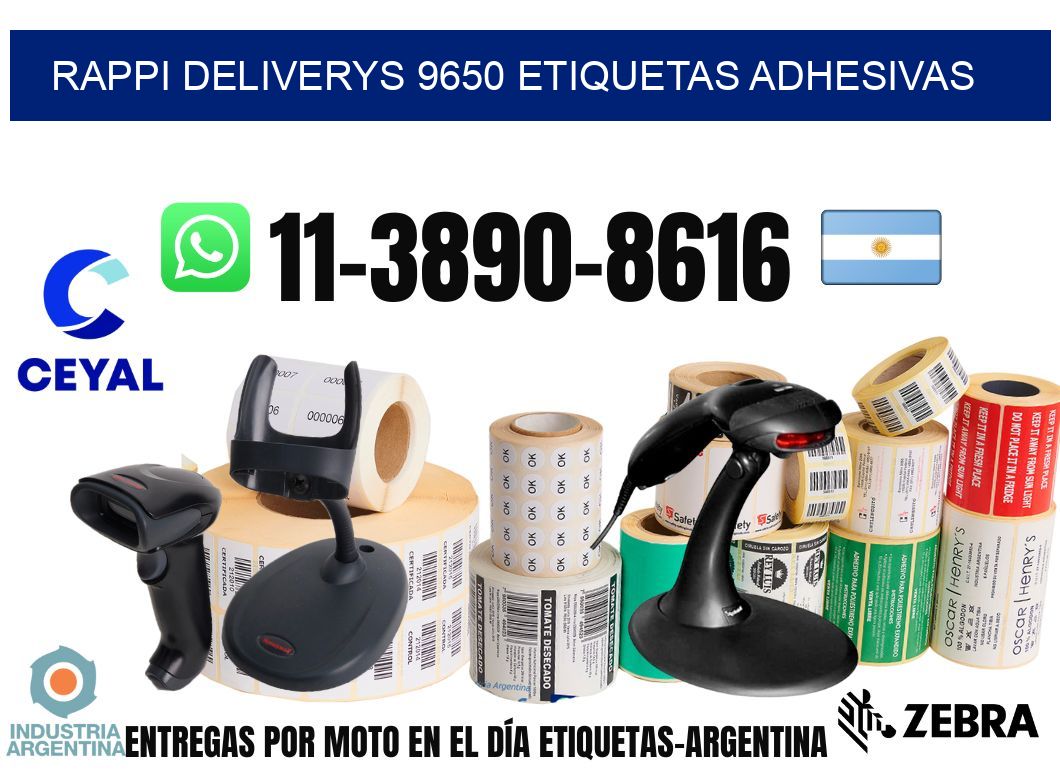 rappi deliverys 9650 etiquetas adhesivas