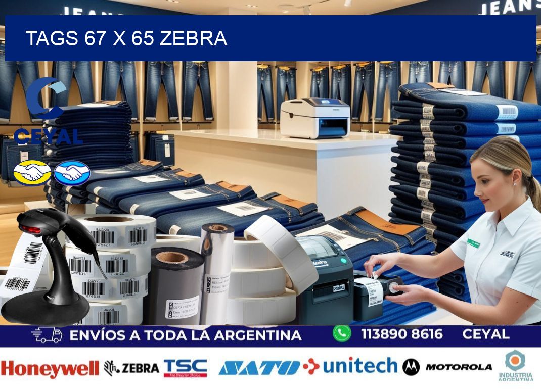 tags 67 x 65 zebra