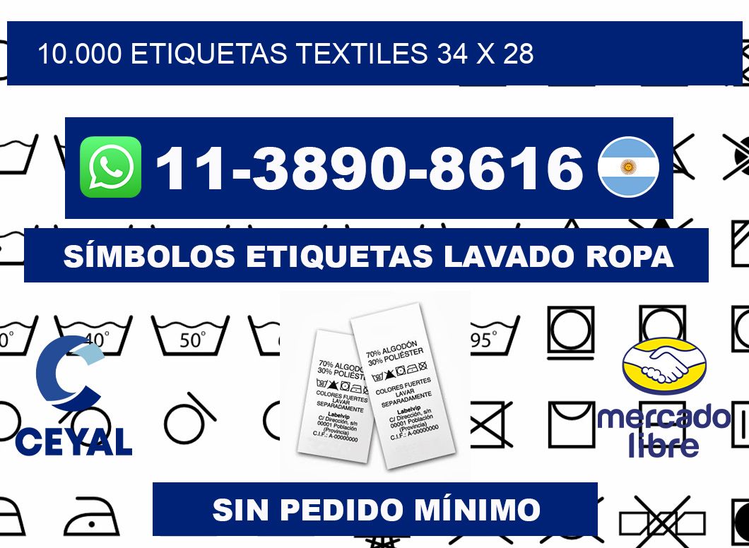 10.000 ETIQUETAS TEXTILES 34 x 28