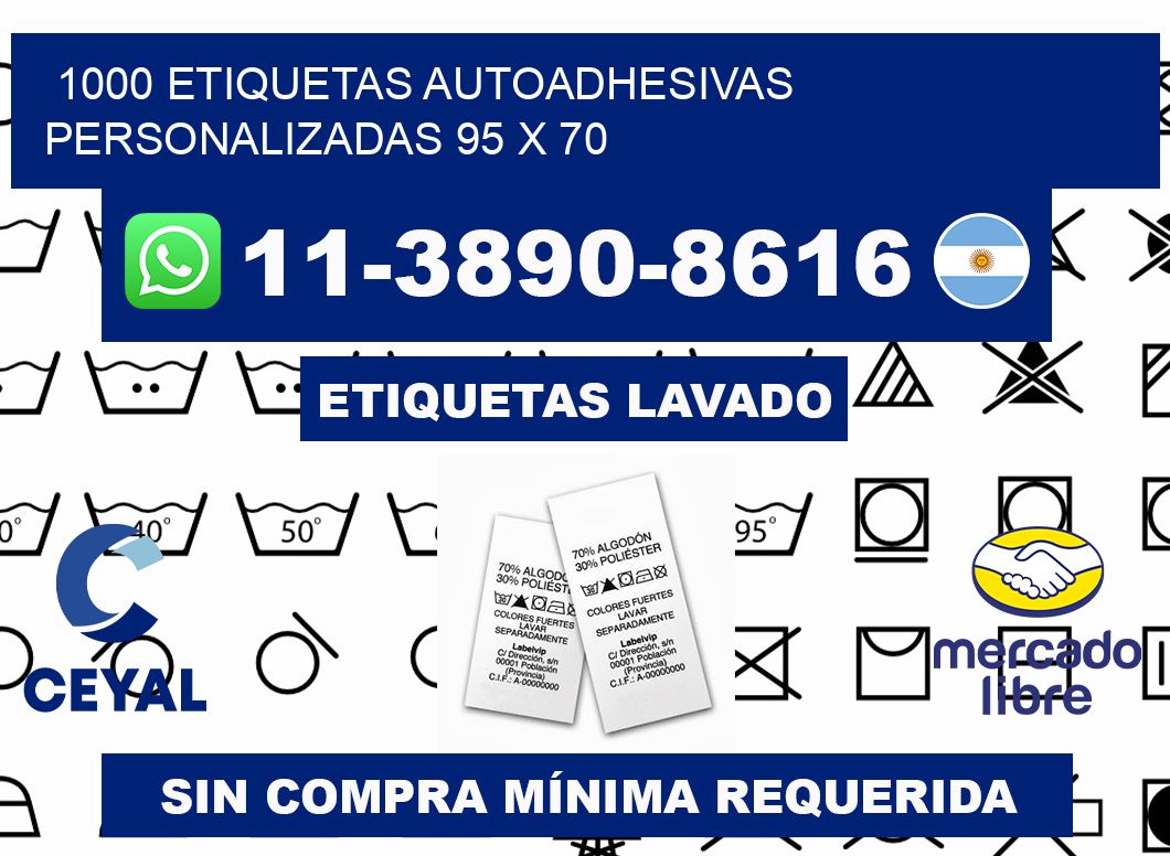 1000 Etiquetas autoadhesivas personalizadas 95 x 70