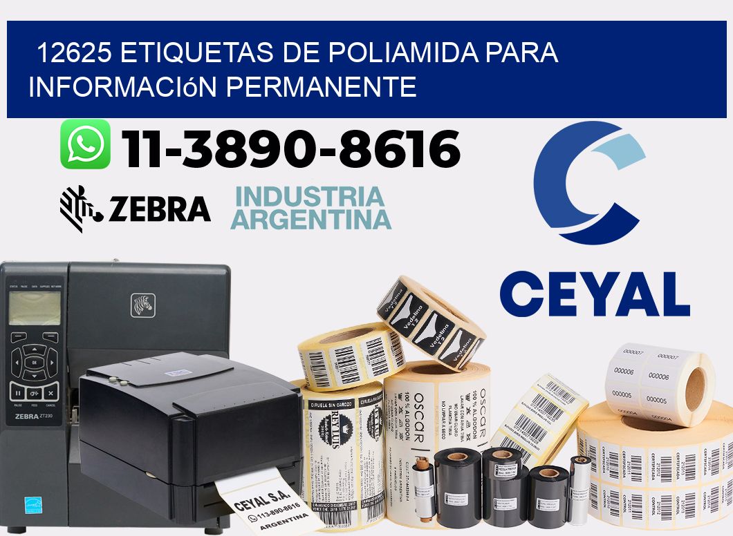 12625 Etiquetas de poliamida para información permanente