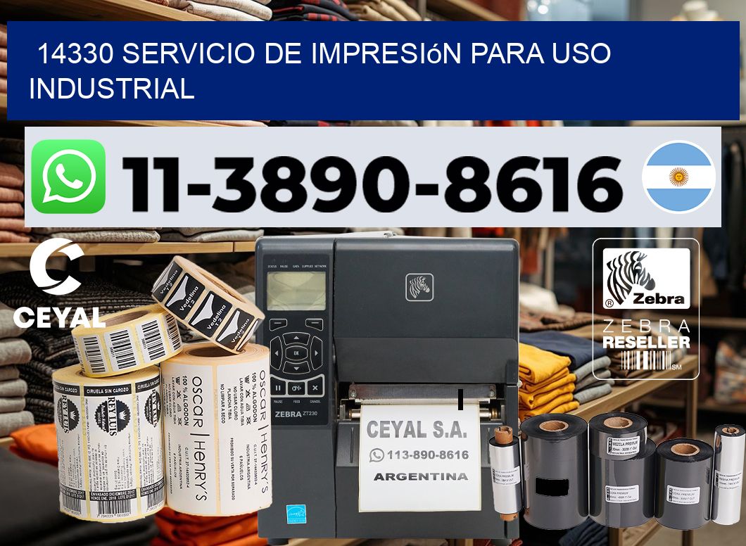 14330 Servicio de impresión para uso industrial