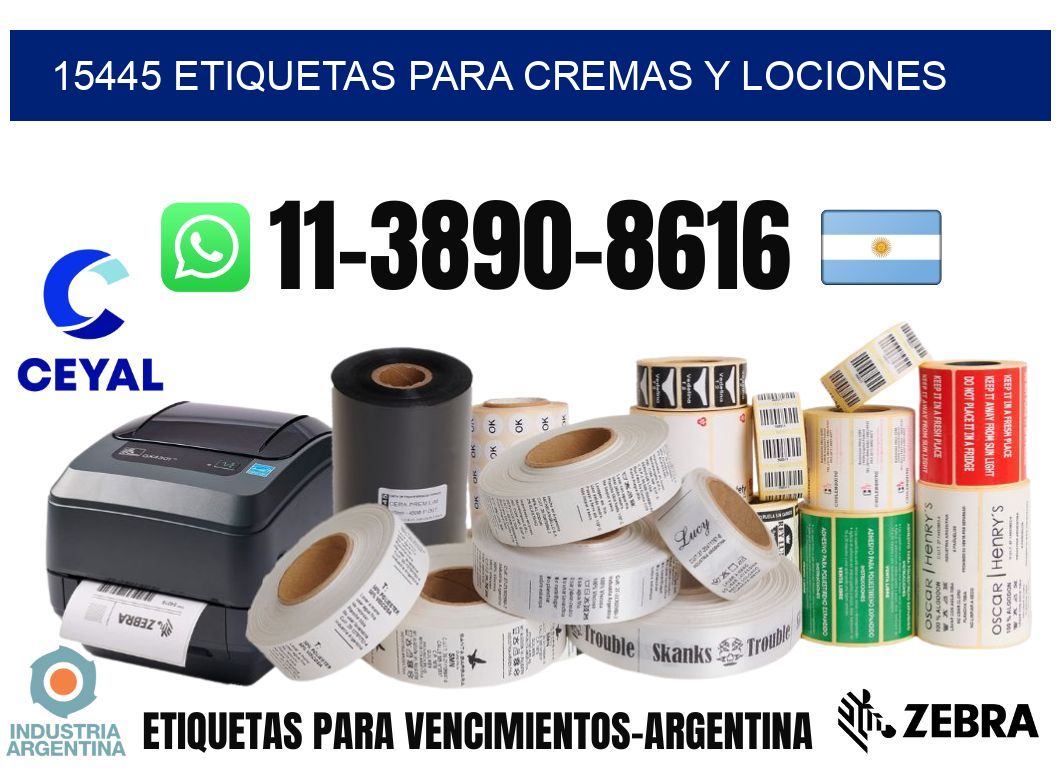 15445 Etiquetas para cremas y lociones