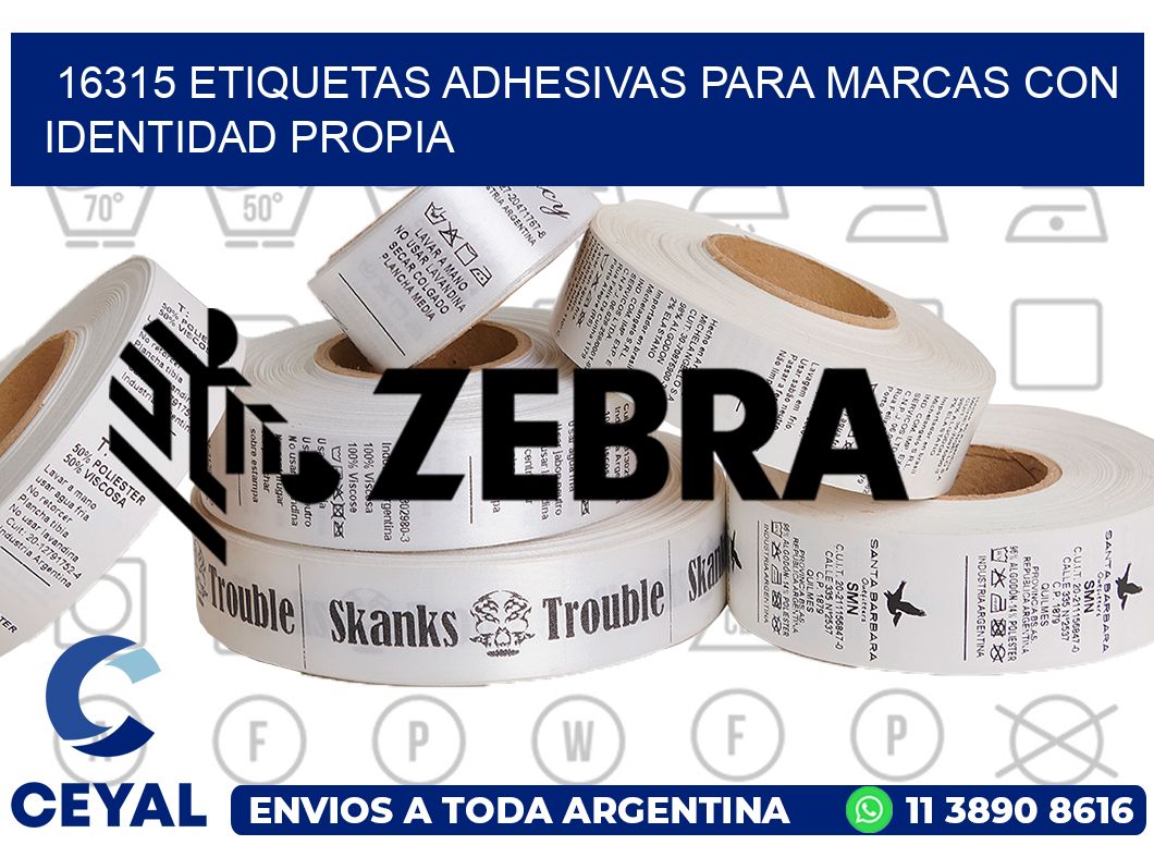 16315 Etiquetas adhesivas para marcas con identidad propia