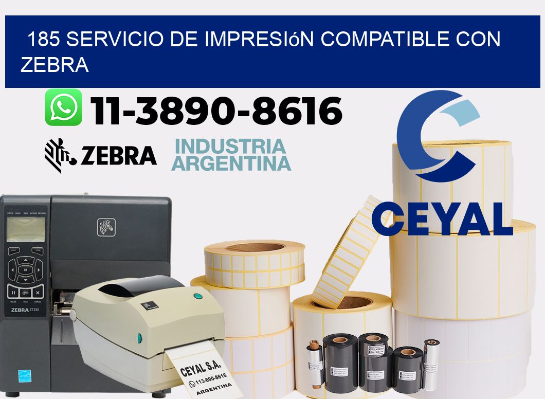 185 Servicio de impresión compatible con Zebra