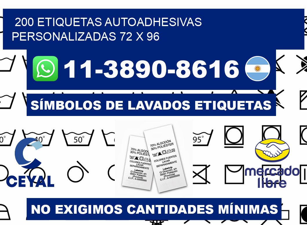 200 Etiquetas autoadhesivas personalizadas 72 x 96