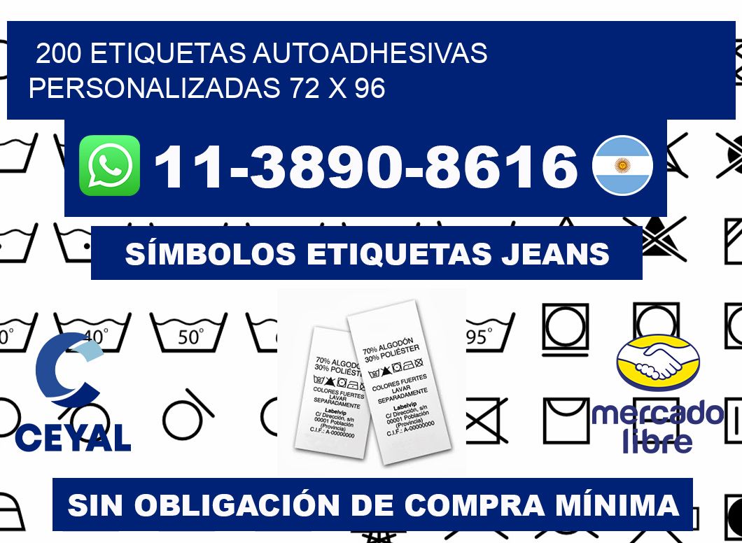 200 Etiquetas autoadhesivas personalizadas 72 x 96