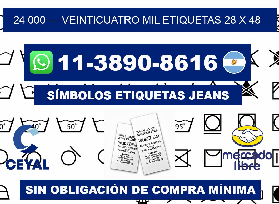 24 000 — veinticuatro mil etiquetas 28 x 48