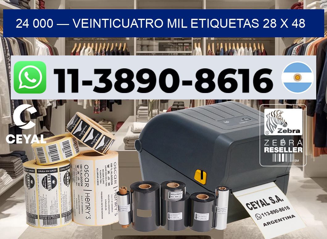 24 000 — veinticuatro mil etiquetas 28 x 48