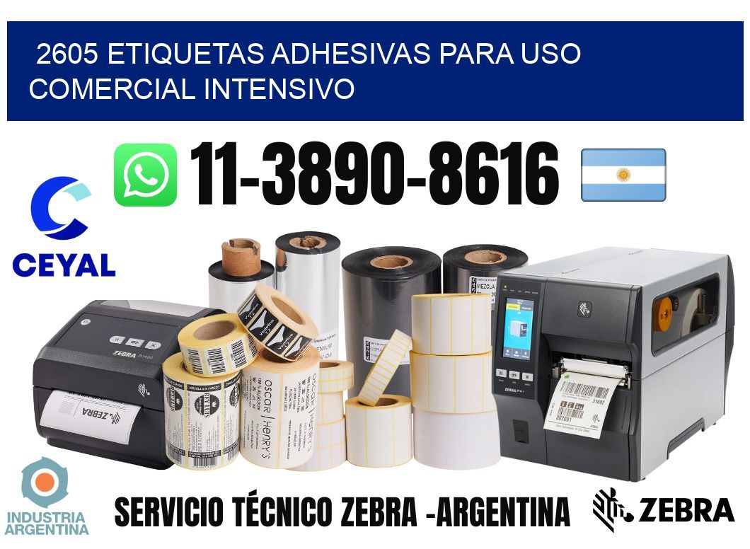 2605 Etiquetas adhesivas para uso comercial intensivo