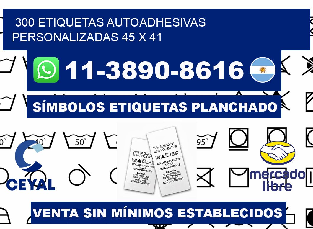 300 Etiquetas autoadhesivas personalizadas 45 x 41