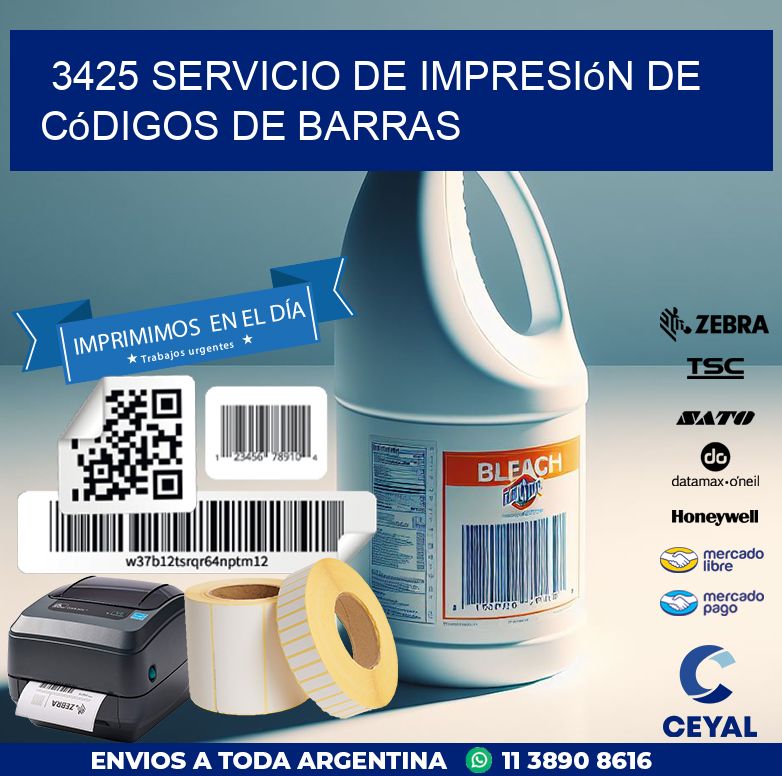 3425 Servicio de impresión de códigos de barras