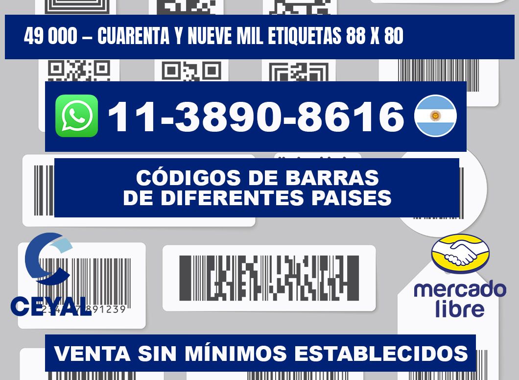 49 000 — cuarenta y nueve mil etiquetas 88 x 80