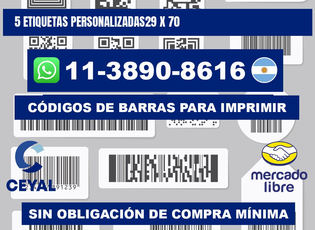 5 ETIQUETAS PERSONALIZADAS29 x 70