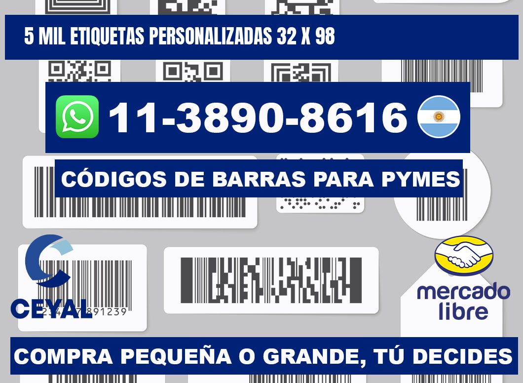 5 mil etiquetas personalizadas 32 x 98