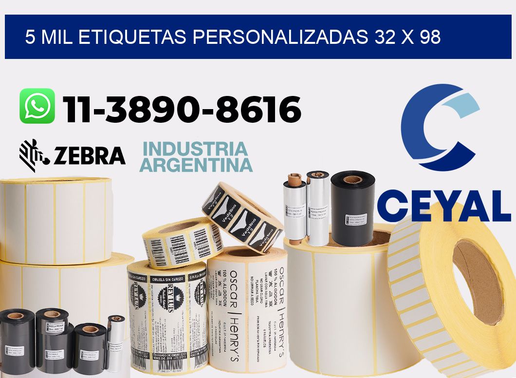 5 mil etiquetas personalizadas 32 x 98