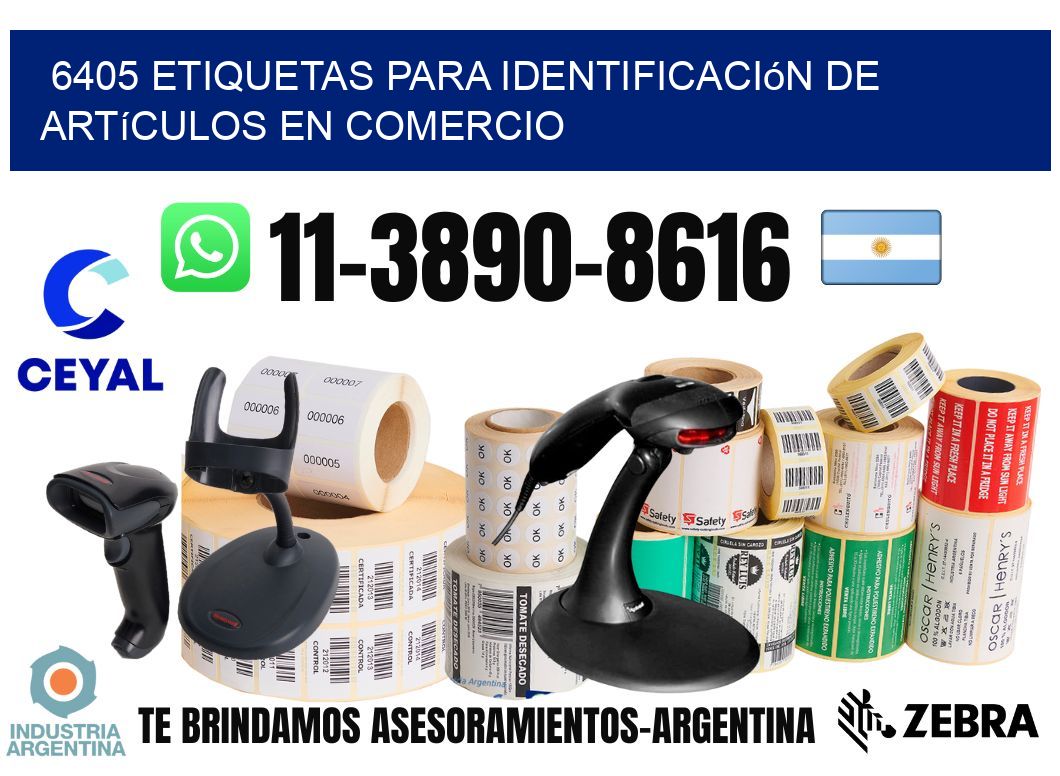 6405 Etiquetas para identificación de artículos en comercio