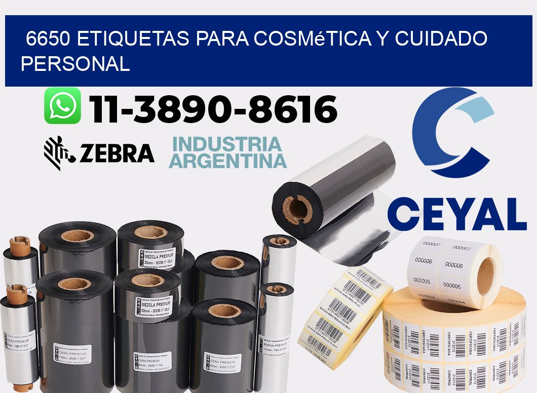 6650 Etiquetas para cosmética y cuidado personal