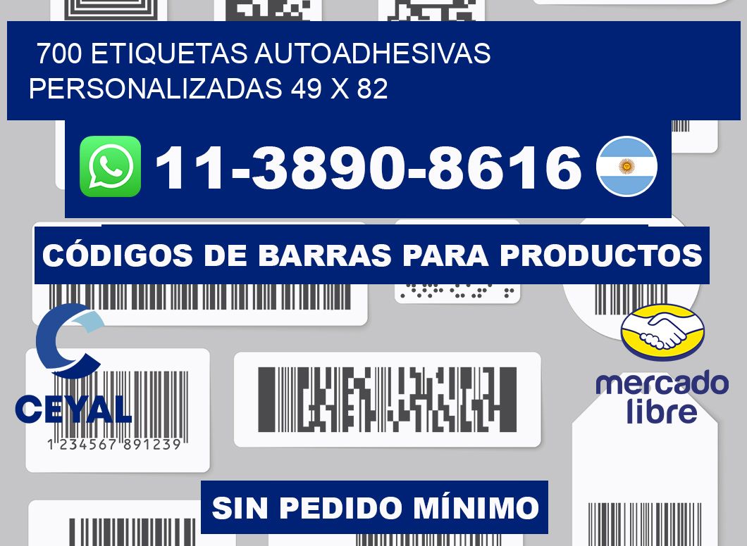 700 Etiquetas autoadhesivas personalizadas 49 x 82