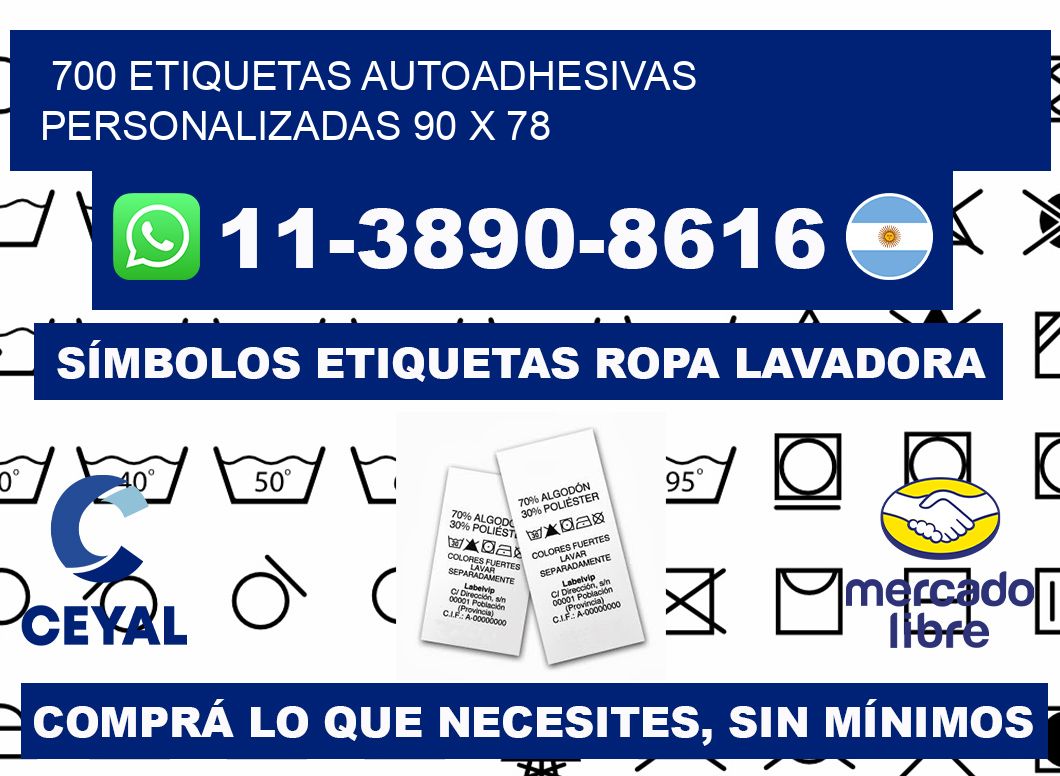 700 Etiquetas autoadhesivas personalizadas 90 x 78