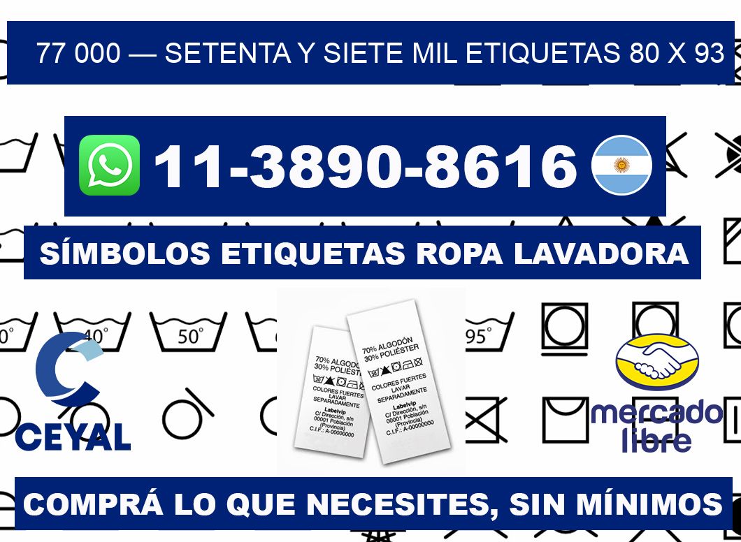 77 000 — setenta y siete mil etiquetas 80 x 93