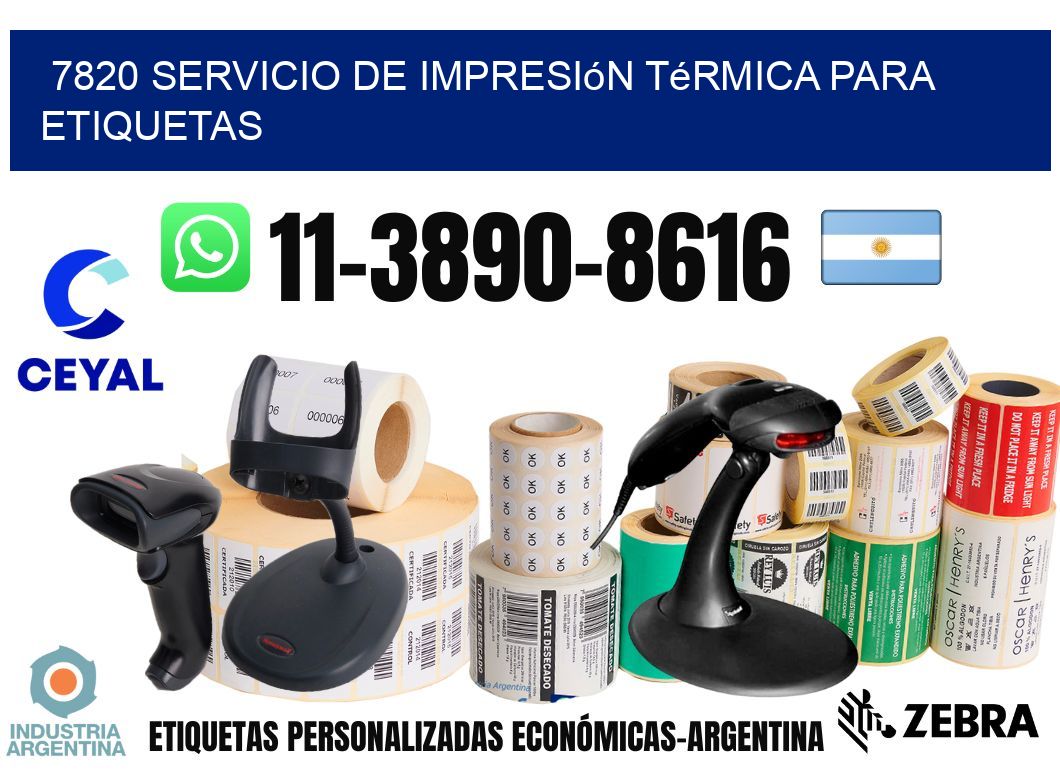7820 Servicio de impresión térmica para etiquetas