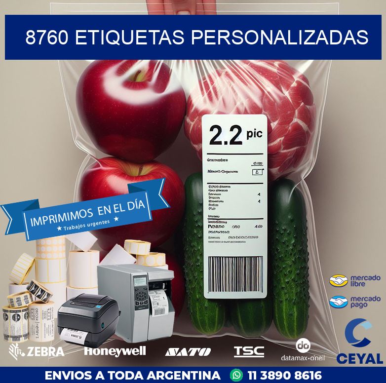 8760 etiquetas personalizadas